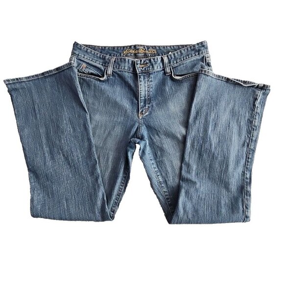 Eddie Bauer Jeans Women's Size 12R (34x30) Med Wash Bootcut Stretch Item# 2871 - Picture 2 of 16